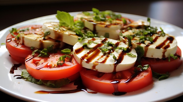 Salade van gegrilde tomaten en mozzarella, een gastronomische vegetariër