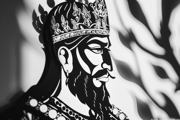 Saladin in black and white portrays the legendary Kurdish Sultan and historical medieval leader