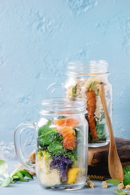 Salads in mason jars