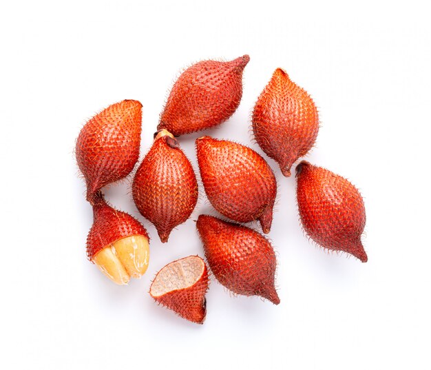 Salak Fruit on white wall. 