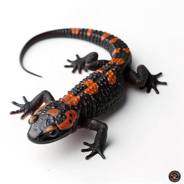 Photo a salamander in white background job id 8621090c0946464484fd04eb1dc09521