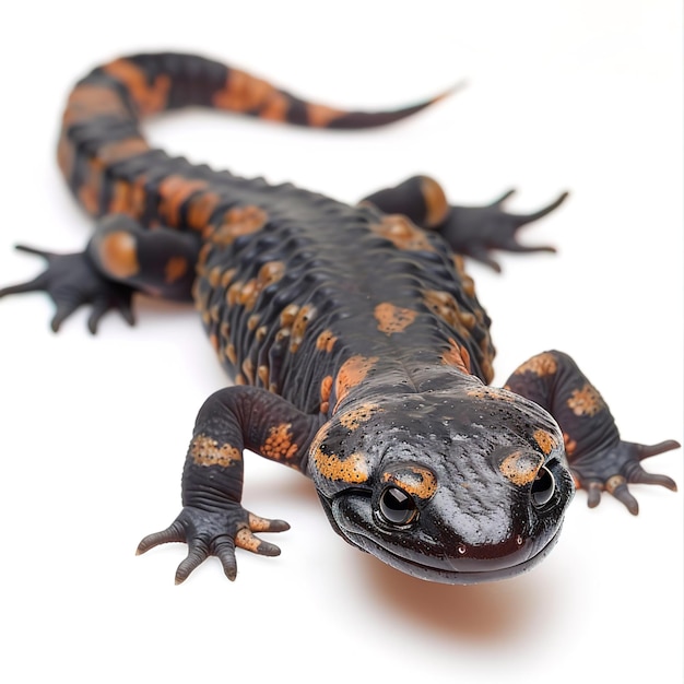 Photo a salamander in white background job id dfc08e11d0d94a6e9f0a3bdba0002a9f