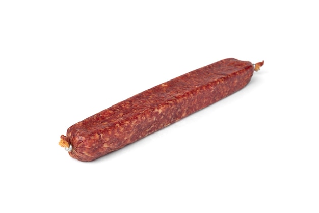 Salami sausage isolated on white