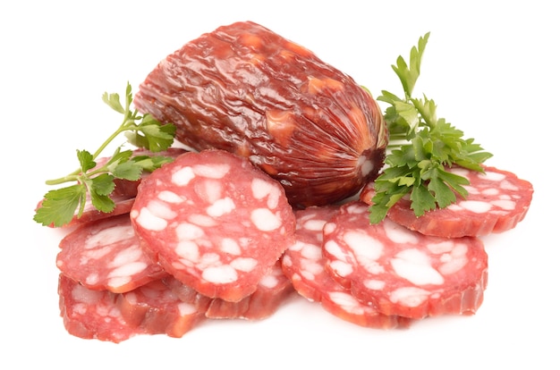 Salami on white