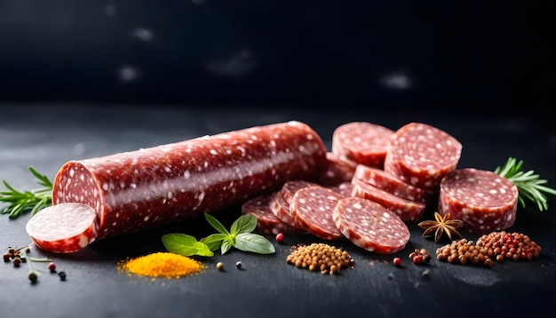 salami with spices and herbs