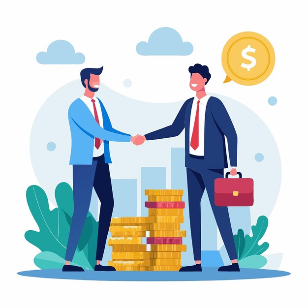 Photo salary negotiation pay raise discussion or wages and benefit agreement business deal or merger and acquisition concept