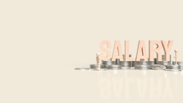 The salary wood text for business concept 3d rendering