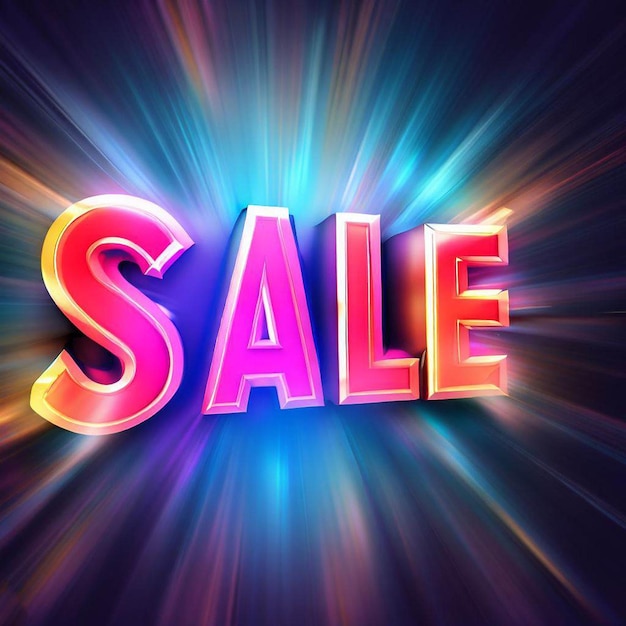 Sale 3d text effect