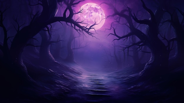 Sale background halloween big moon violet