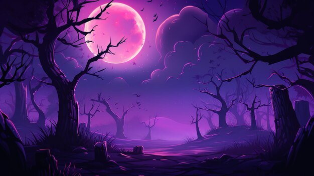 Sale background halloween big moon violet