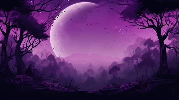 Sale background halloween big moon violet