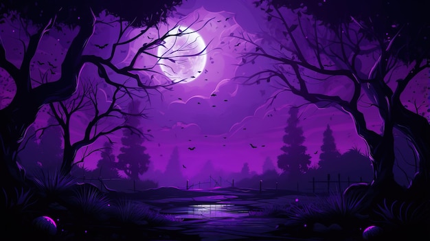 Sale background halloween big moon violet