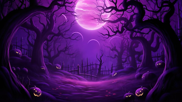 Sale background halloween big moon violet