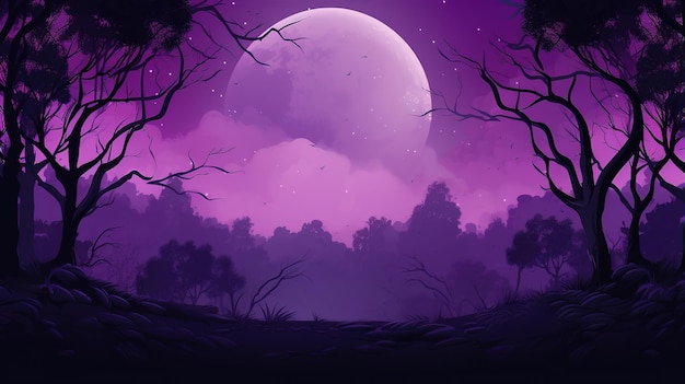 Sale background halloween big moon violet