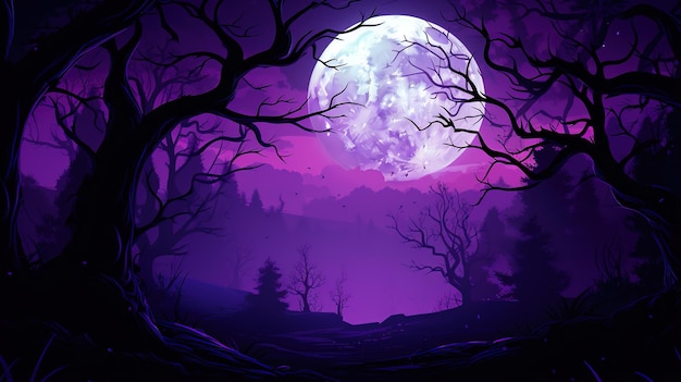 Sale background halloween big moon violet