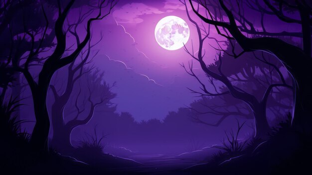 Sale background halloween big moon violet