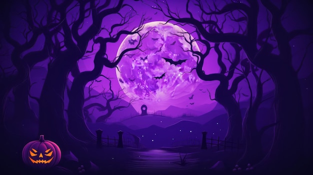 Sale background halloween big moon violet