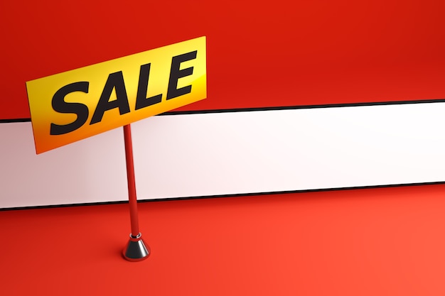 Sale banner 3d rendering