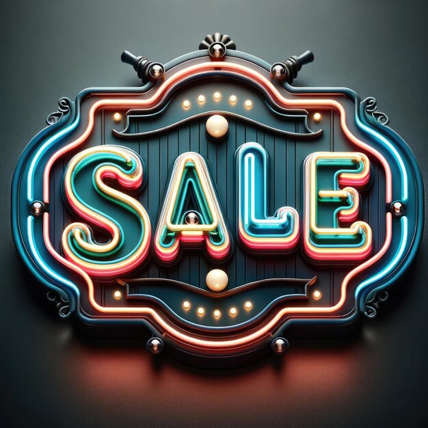 sale banner concept colorful neon background Generative AI