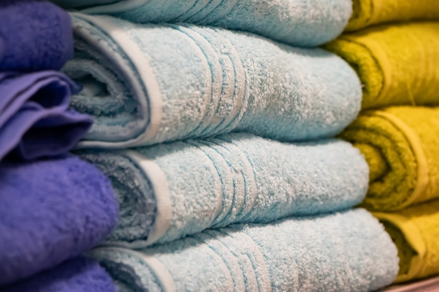 Sale of  bath towels in the store.