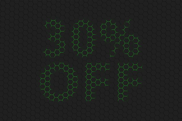 Sale and discount Price off tag, label or badge, 30 percent sale, green hexagon