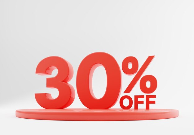 Sale, discount sets product emblem with percentage sell-off 3D illustration