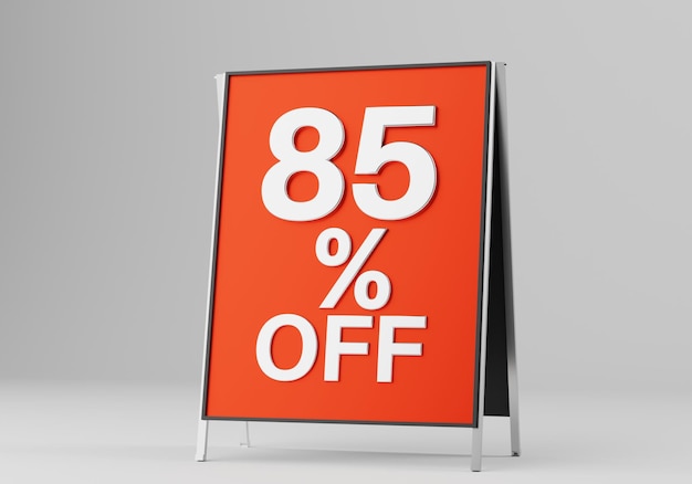 Sale, discount sets product emblem with percentage sell-off 3D illustration