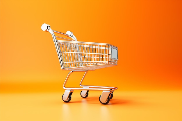 Sale food buy concept store cart basket commerce retail red purchase supermarket shopping