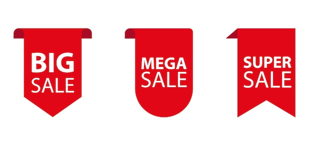 販売ラベルリボンアイコンセット