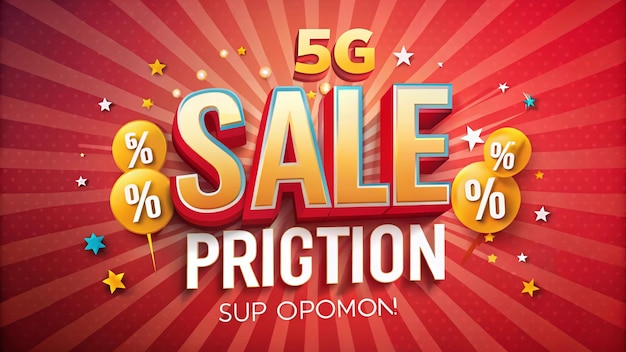 a sale poster for sale is displayed on a red background