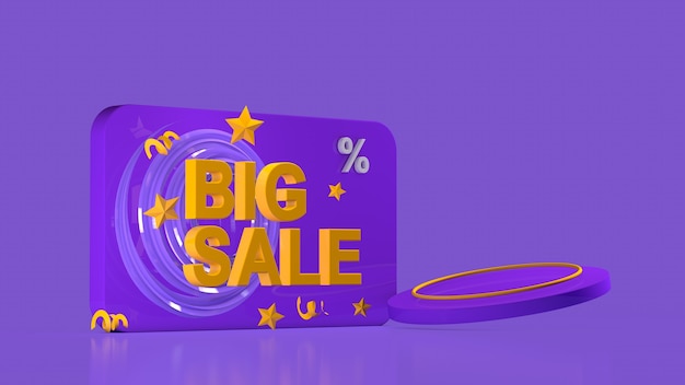 Photo sale promotion banner big sale mega sale flash sale 3d render