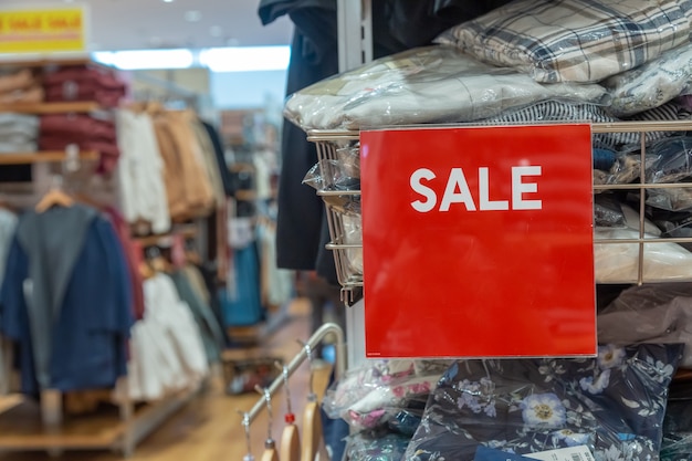 sale sign display in supermarket