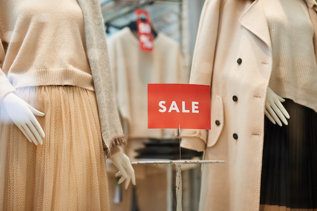 Photo sale sign in shop window