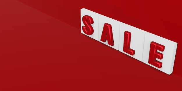 SALE text on red background 3d illustration (8)