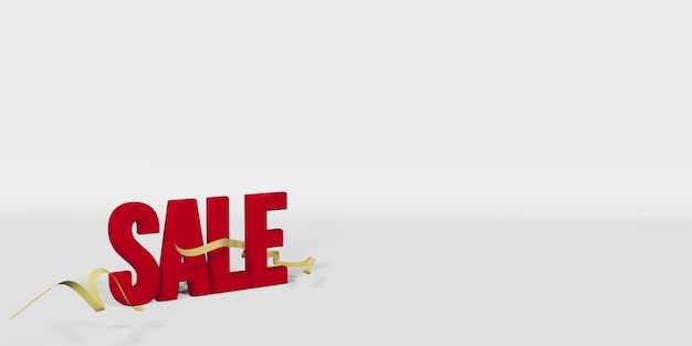 SALE text on white background 3d illustration