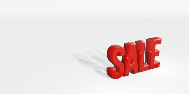 SALE text on white background 3d illustration