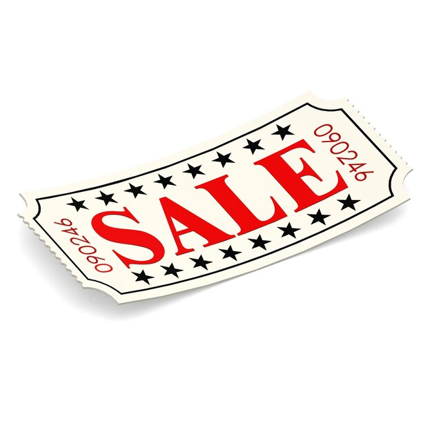 Sale ticket on white background