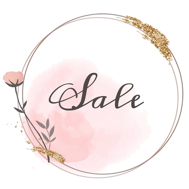 sale word png floral frame
