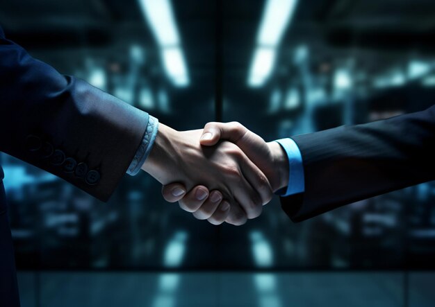 Sales business cooperation handshake reach an agreement