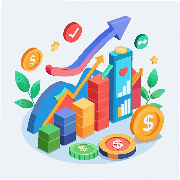 Photo sales increase money growth icon progress marketing 3d vector illustration