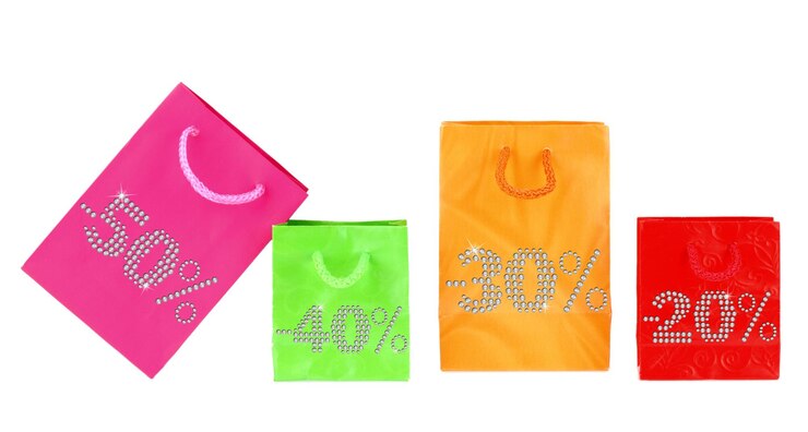 Photo 白で隔離販売ショッピング バッグ