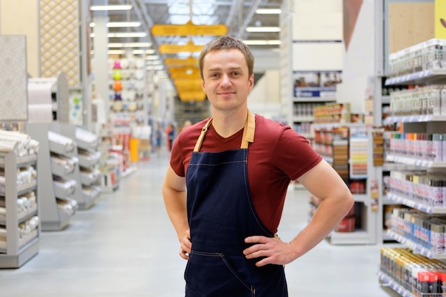 Salesman at construction super store