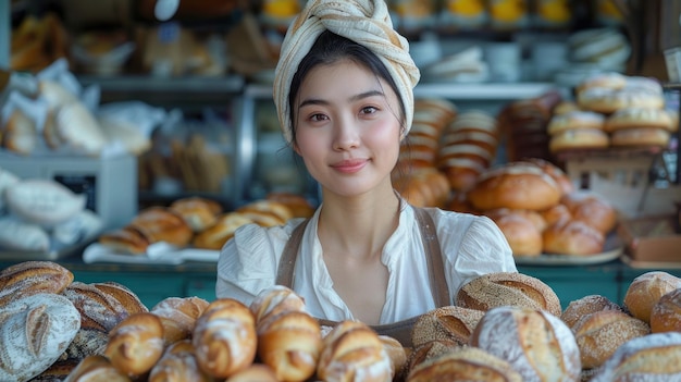 saleswoman in a bakery shop