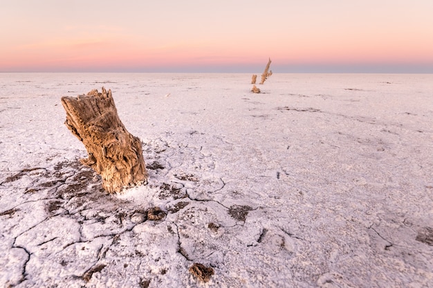 Photo salinas grandes in cordoba, argentina. old salt production