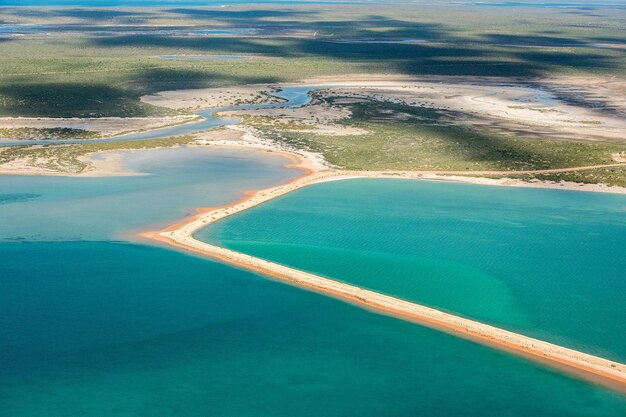 Photo saline aerial view in shark bay australia