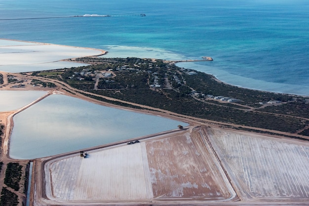 Photo saline aerial view in shark bay australia