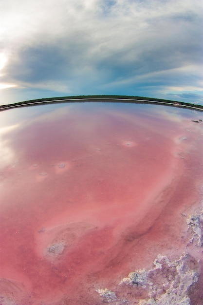 Saline lagoon in Pampas Landscape, Patagonia Argentina.