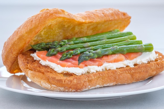 Salmon asparagus sandwich