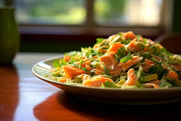 Salmon and Avocado Salad with Lemon Dijon Dressin