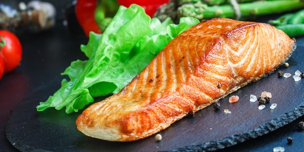 Salmon barbecue grill fried